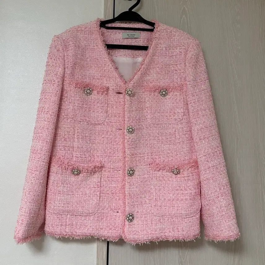 [BUNJANG] ByCini Candy Tweed Jacket Pink / 바이씨니 제작 캔디트위드자켓 핑크