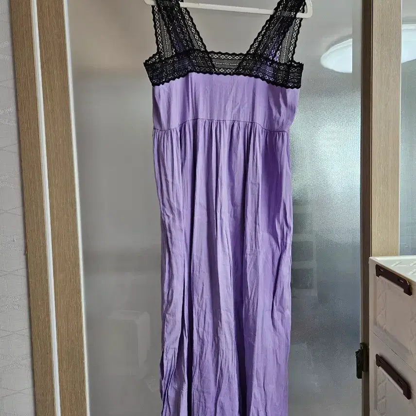[BUNJANG] FRANCO Lavender Lace Long Dress / FRANCO 레이스 롱 원피스 라벤더