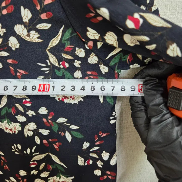 [BUNJANG] JJ1080 Floral Print Long Sleeve Blouse / 여성 플라워 패턴 긴팔 블라우스 프릴넥 F JJ1080