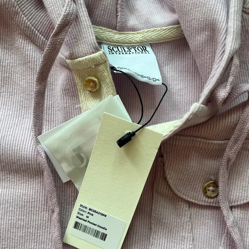 [BUNJANG] Sculptor Washed Pocket Hoodie Pink / 스컬프터 Washed Pocket Hoodie Pink