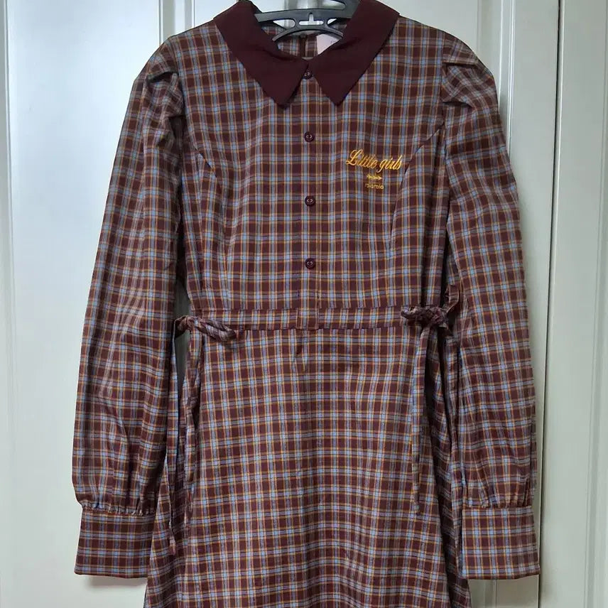 [SOLD OUT] 로라로라체크카라원피스 프리사이즈55 ~66