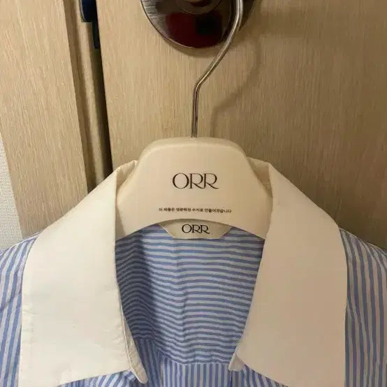 [BUNJANG] Orr Stripe Crop Shirt / Orr 오르 스트라이프 셔츠