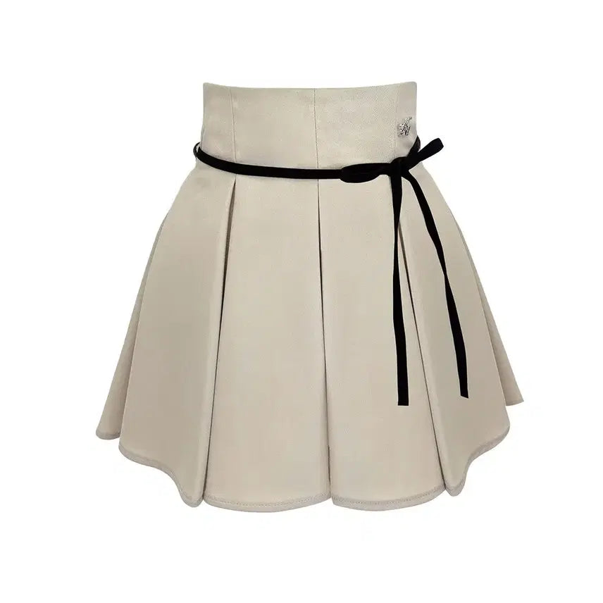[BUNJANG] Michel Macaron Ribbon Flare Skirt / 미셸마카롱 리본 택 플레어 스커트