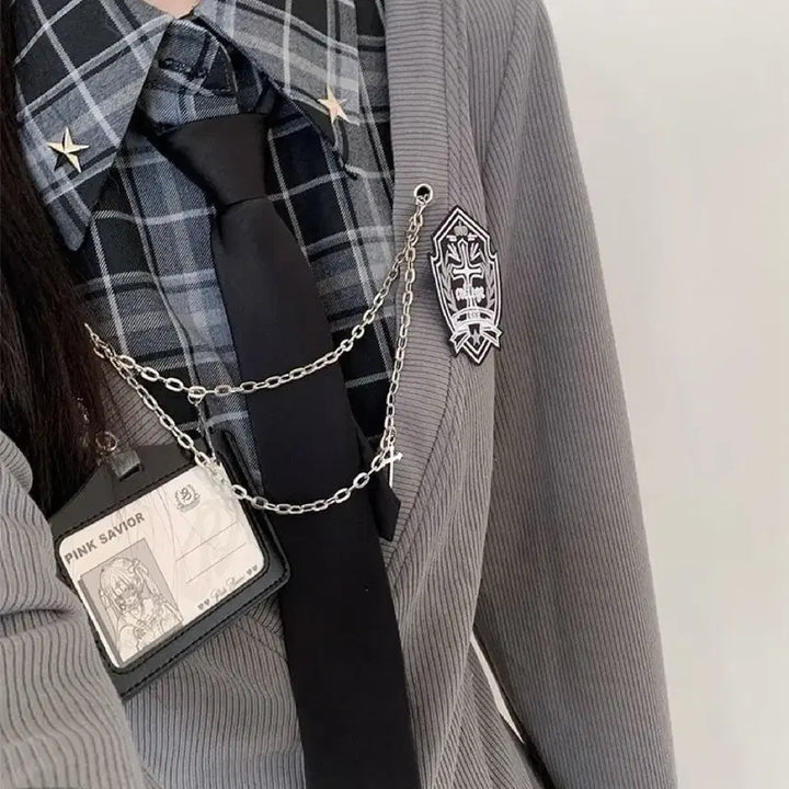 [BUNJANG] Academic Style Shirt and Skirt Set / 지뢰계 양산형 아카데믹 셔츠+스커트 셋업