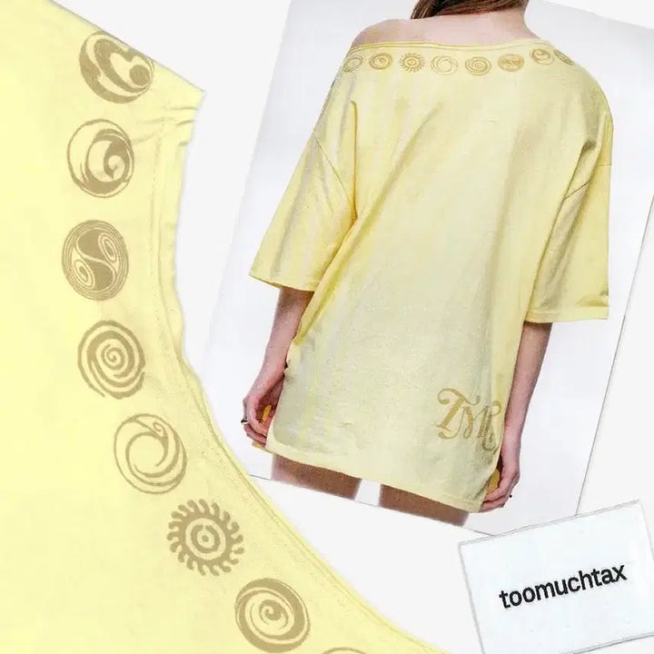 [BUNJANG] Tmt toomuchtax One Shoulder Printed Box T-Shirt / Tmt toomuchtax 투머치택스 원숄더 박스티 반팔 그레이