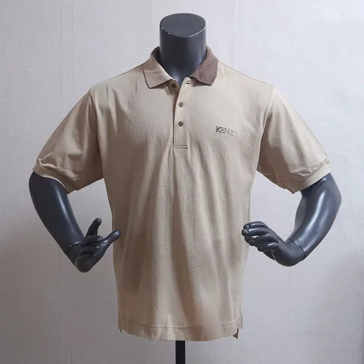 [BUNJANG] KENZO Beige Short Sleeve Polo T-shirt / KENZO 켄조 베이지 반팔 카라 티셔츠