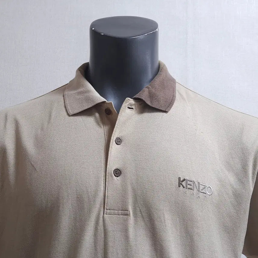 [BUNJANG] KENZO Beige Short Sleeve Polo T-shirt / KENZO 켄조 베이지 반팔 카라 티셔츠