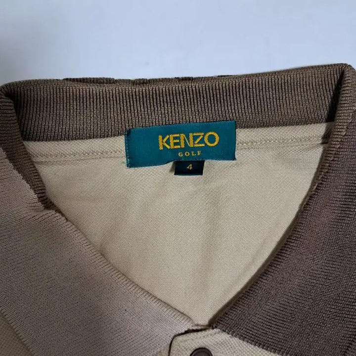 [BUNJANG] KENZO Beige Short Sleeve Polo T-shirt / KENZO 켄조 베이지 반팔 카라 티셔츠