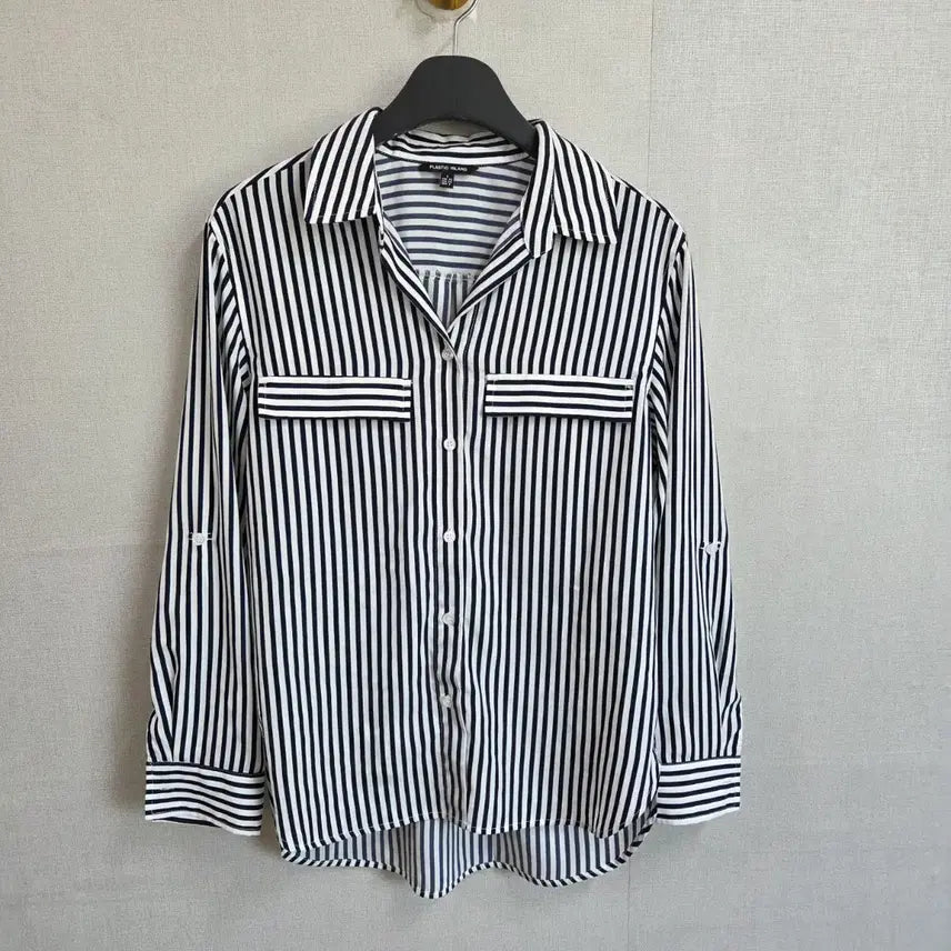 [SOLD OUT] 플라스틱아일랜드 여성 스트라이프 셔츠 S JJ1081