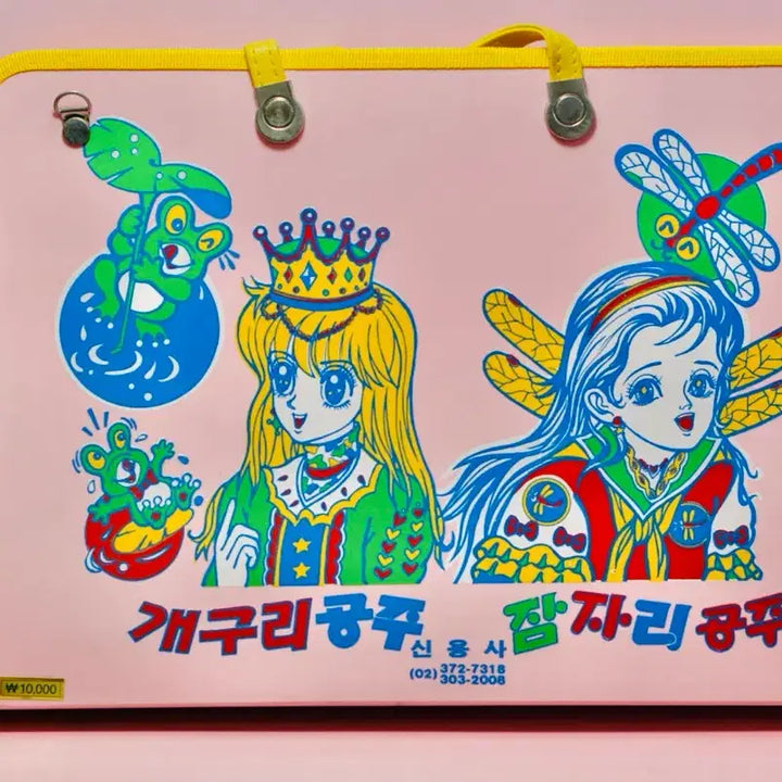 [BUNJANG] Retro Frog and Dragonfly Princess Painting Bag / 개구리 공주 잠자리 공주 그림 가방 화판 레트로 근대사 수집