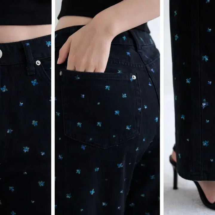 [BUNJANG] Floral Printed Wide Cotton Pants / 플라워 프린팅 와이드 면 팬츠