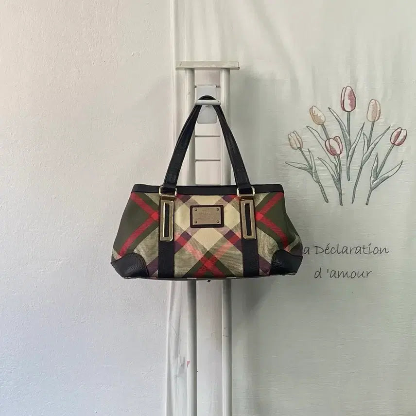 [BUNJANG] DAKS Signature Check Pattern Tote Bag / 닥스(DAKS) 시그니처 체크 패턴 토트백