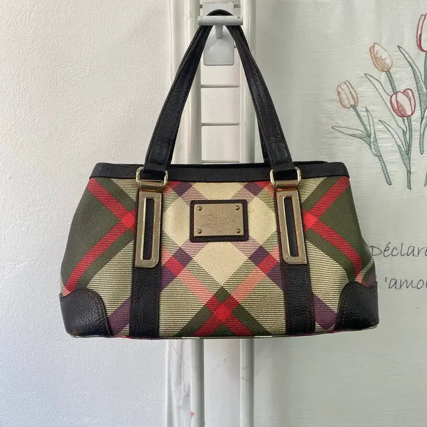 [BUNJANG] DAKS Signature Check Pattern Tote Bag / 닥스(DAKS) 시그니처 체크 패턴 토트백