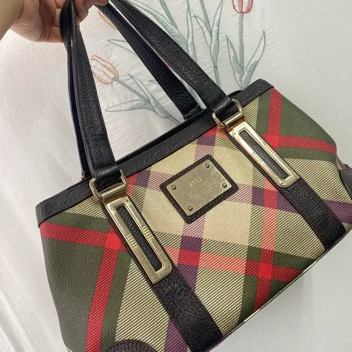 [BUNJANG] DAKS Signature Check Pattern Tote Bag / 닥스(DAKS) 시그니처 체크 패턴 토트백