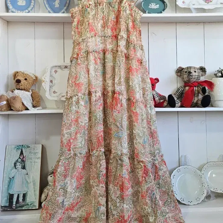 [BUNJANG] Seduire Paisley Chiffon Tiered Dress / 페이즐리 쉬폰 티어드 원피스