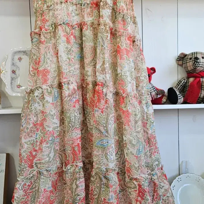 [BUNJANG] Seduire Paisley Chiffon Tiered Dress / 페이즐리 쉬폰 티어드 원피스