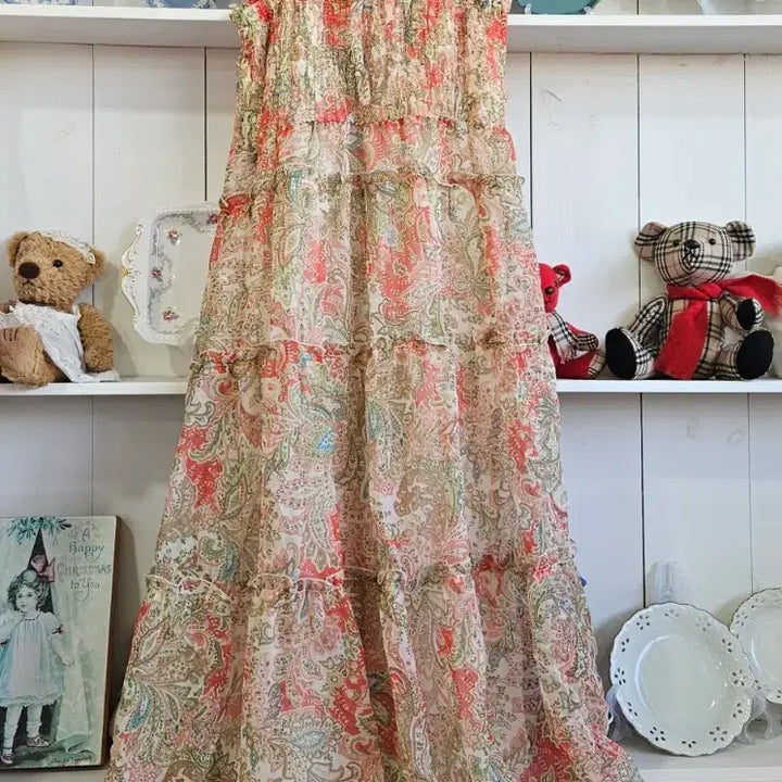 [BUNJANG] Seduire Paisley Chiffon Tiered Dress / 페이즐리 쉬폰 티어드 원피스