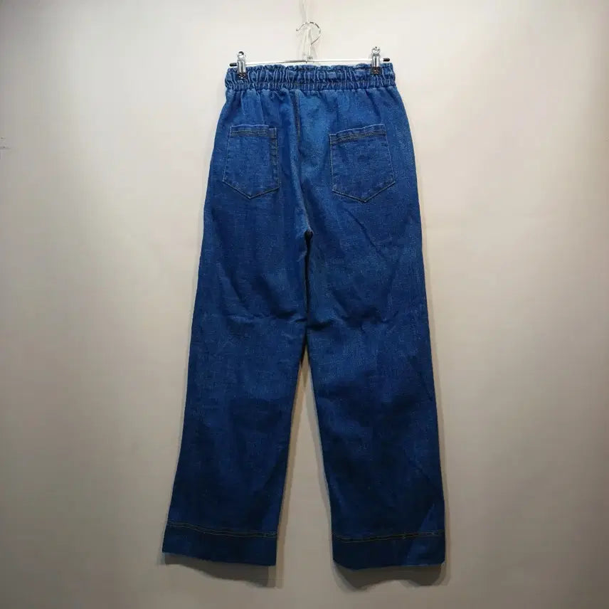 [BUNJANG] Denim Wide-Leg Pants / 통바지 허리밴딩 데님 팬츠 26~28봄가을  64148
