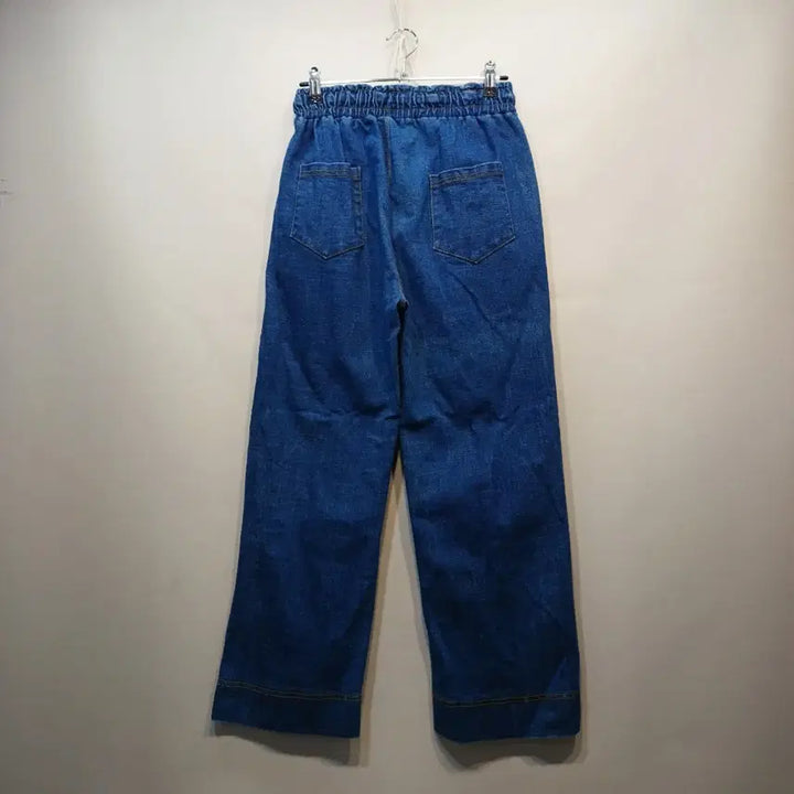 [BUNJANG] Denim Wide-Leg Pants / 통바지 허리밴딩 데님 팬츠 26~28봄가을  64148