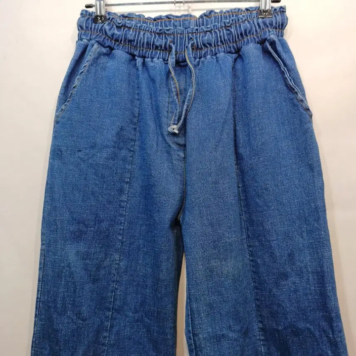[BUNJANG] Denim Wide-Leg Pants / 통바지 허리밴딩 데님 팬츠 26~28봄가을  64148