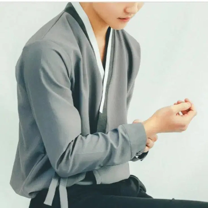 [BUNJANG] Seorinara City Gray Shirt Jeogori (M) / 남성 개량한복 저고리