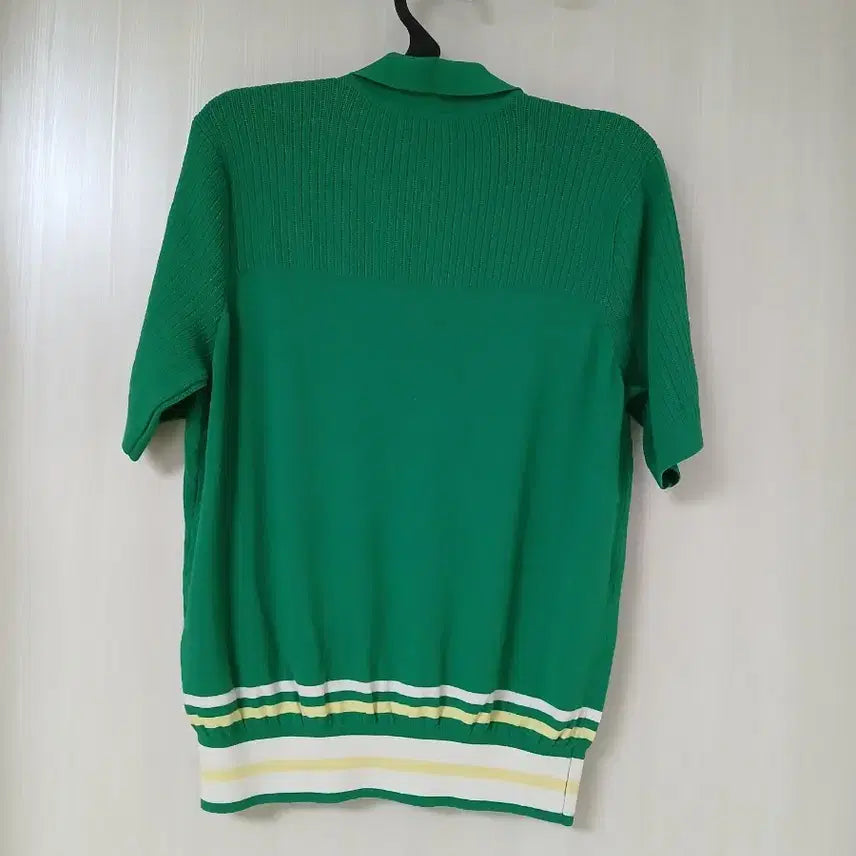 [BUNJANG] Benetton Green Knit Polo Shirt / 베네통 그린 니트 반팔 폴로티