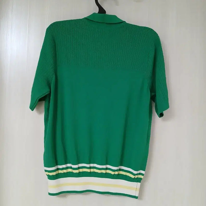 [BUNJANG] Benetton Green Knit Polo Shirt / 베네통 그린 니트 반팔 폴로티