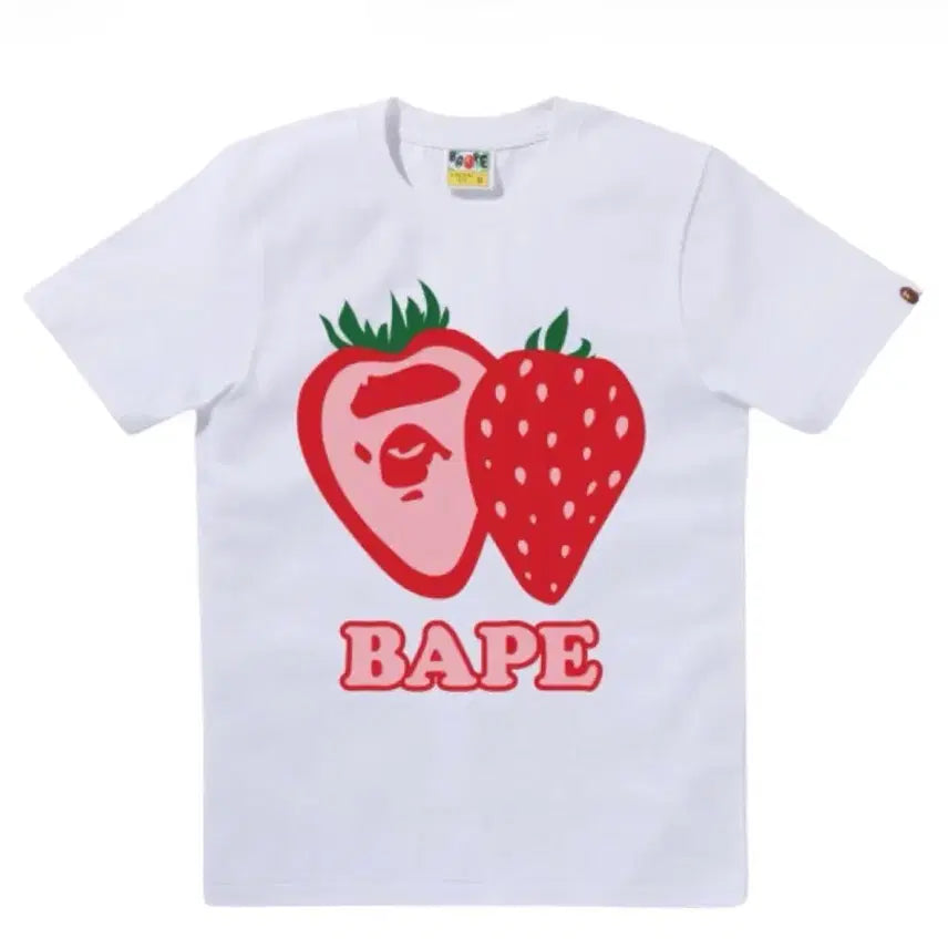 [BUNJANG] BAPE Strawberry Short Sleeve T-shirt White S / 베이프 스트로베리 반팔 티셔츠 화이트 S