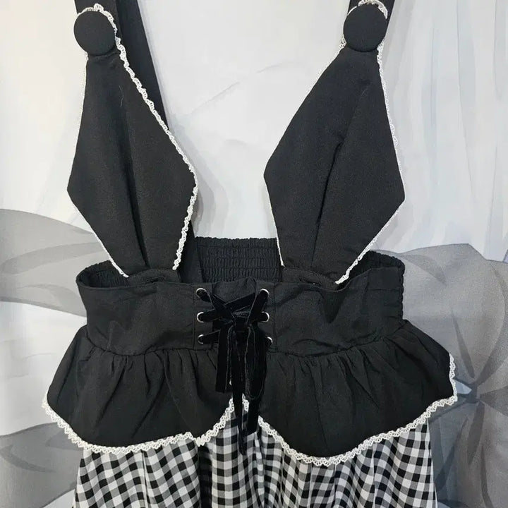 [BUNJANG] Kuromi Overall Dress / 쿠로미 멜빵 원피스