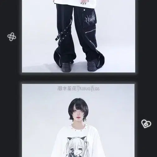 [BUNJANG] Cartoon Character Oversized T-shirt / 양산형 만화 캐릭터 반팔 티셔츠(2컬러)