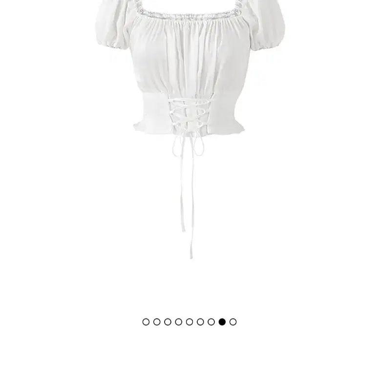 [BUNJANG] Not Your Rose Corset Crop Blouse (White) / [새상품]낫유어로즈 Corset crop blouse (White)