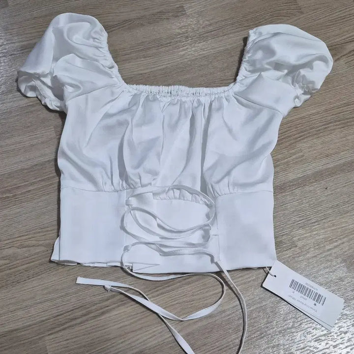 [BUNJANG] Not Your Rose Corset Crop Blouse (White) / [새상품]낫유어로즈 Corset crop blouse (White)