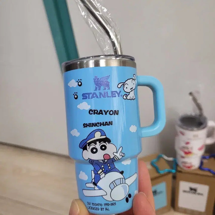 [BUNJANG] Crayon Shin-chan x Hello Kitty Collaboration Tumbler &amp; Keyring / 짱구 및 헬로키티 콜라보 텀블러  키링 새상품