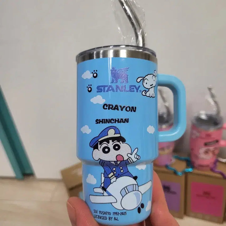 [BUNJANG] Crayon Shin-chan x Hello Kitty Collaboration Tumbler &amp; Keyring / 짱구 및 헬로키티 콜라보 텀블러  키링 새상품