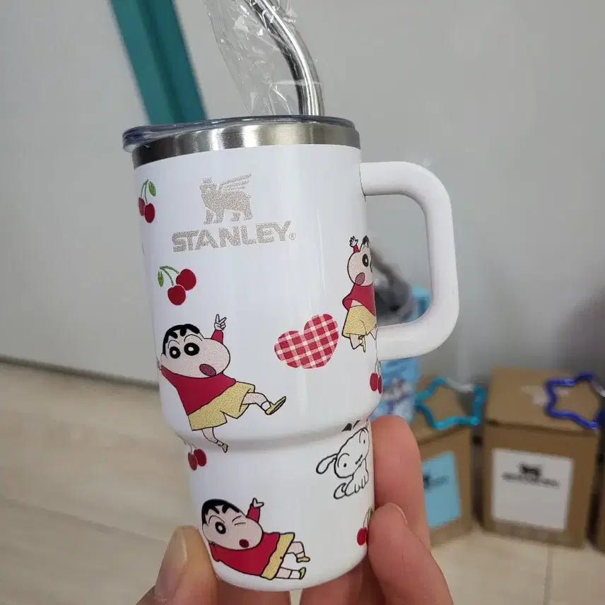 [BUNJANG] Crayon Shin-chan x Hello Kitty Collaboration Tumbler &amp; Keyring / 짱구 및 헬로키티 콜라보 텀블러  키링 새상품