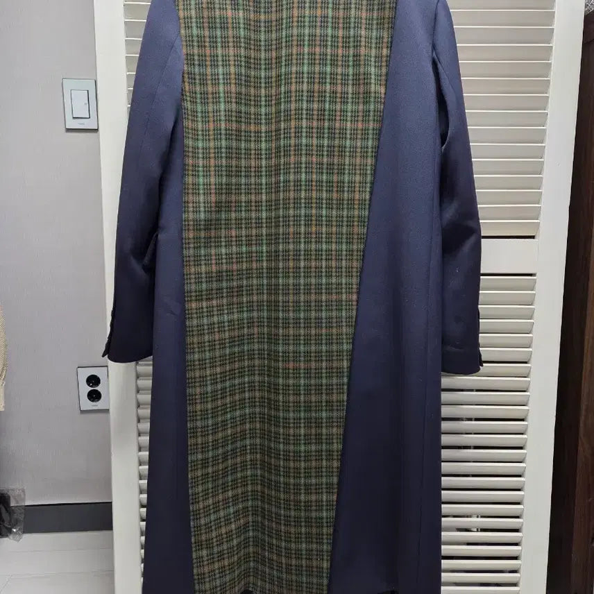 [BUNJANG] SJYP Checkered Layered Long Coat / SJYP 체크 레이어드 롱코트