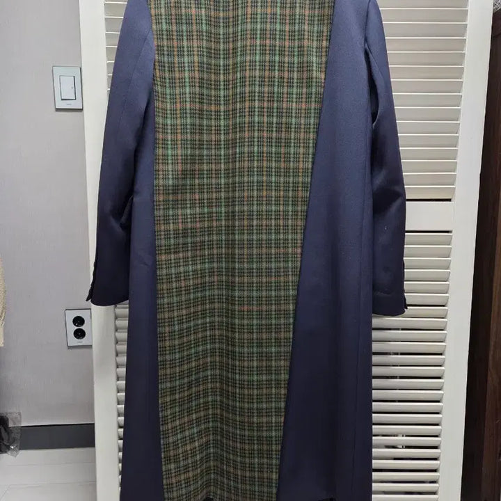 [BUNJANG] SJYP Checkered Layered Long Coat / SJYP 체크 레이어드 롱코트
