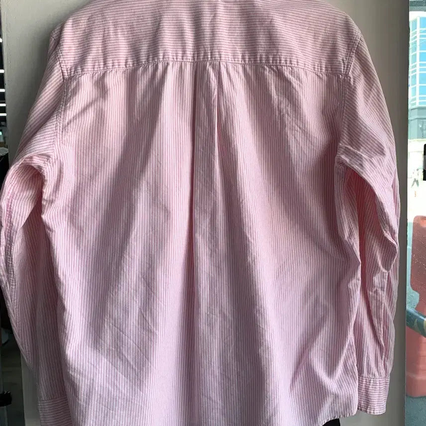 [BUNJANG] Hill &amp; Mount Pink Striped Oxford Shirt / 힐 앤 마운트 핑크 스트라이프 셔츠 옥스포드 남방 분홍