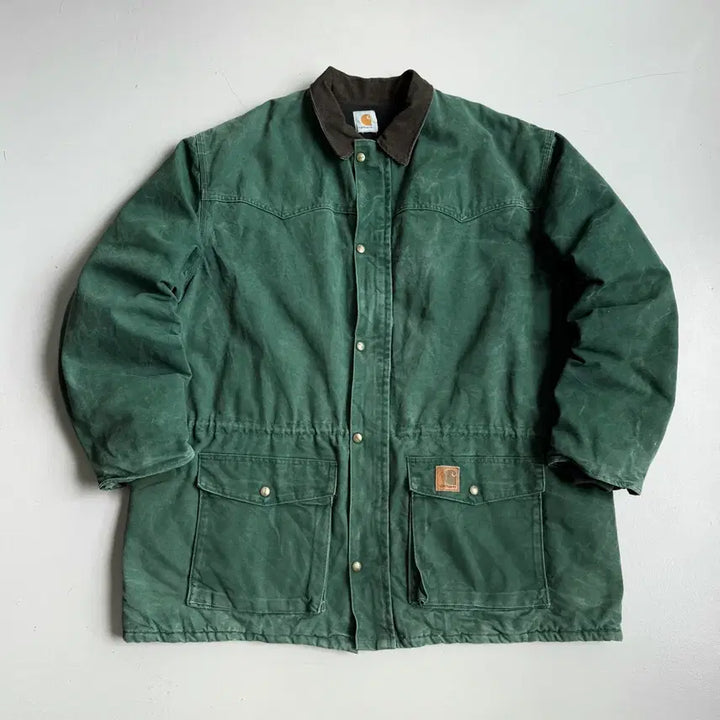 [BUNJANG] Carhartt Heavy Duck Chore Faded Washing Work Jacket / 칼하트 헤비 덕 초어 페이드 워싱 워크자켓 그린