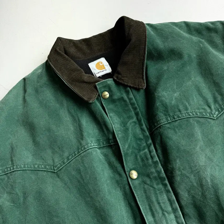 [BUNJANG] Carhartt Heavy Duck Chore Faded Washing Work Jacket / 칼하트 헤비 덕 초어 페이드 워싱 워크자켓 그린