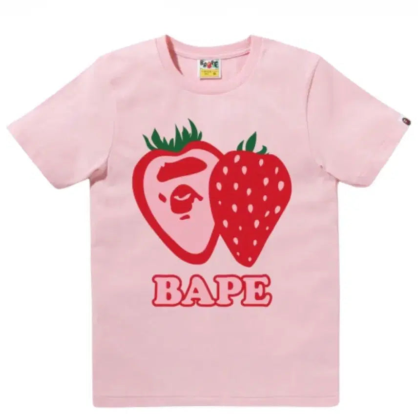 [BUNJANG] BAPE Strawberry T-shirt Pale Pink XL / 베이프 스트로베리 티셔츠 페일 핑크 XL