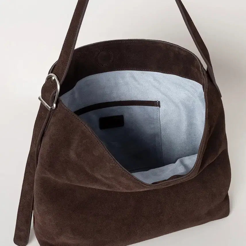 [BUNJANG] Lebane Suede Hobo Bag / Lebane 르베인 스웨이드 호보백 딥 브라운