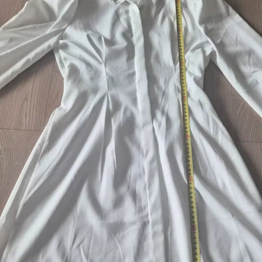 [BUNJANG] White Puff Sleeve Shirt Dress / 화이트 셔츠 원피스 퍼프 긴팔 새상품 프리사이즈