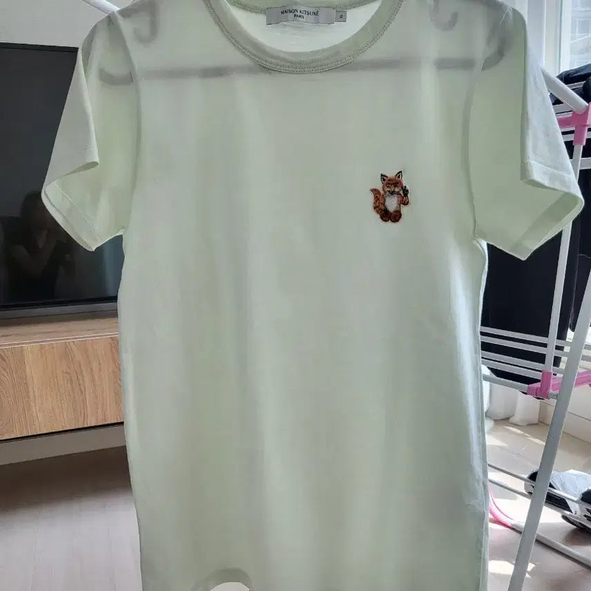 [SOLD OUT] 메종키츠네 폭스 반팔티 연민트색 xs 정품