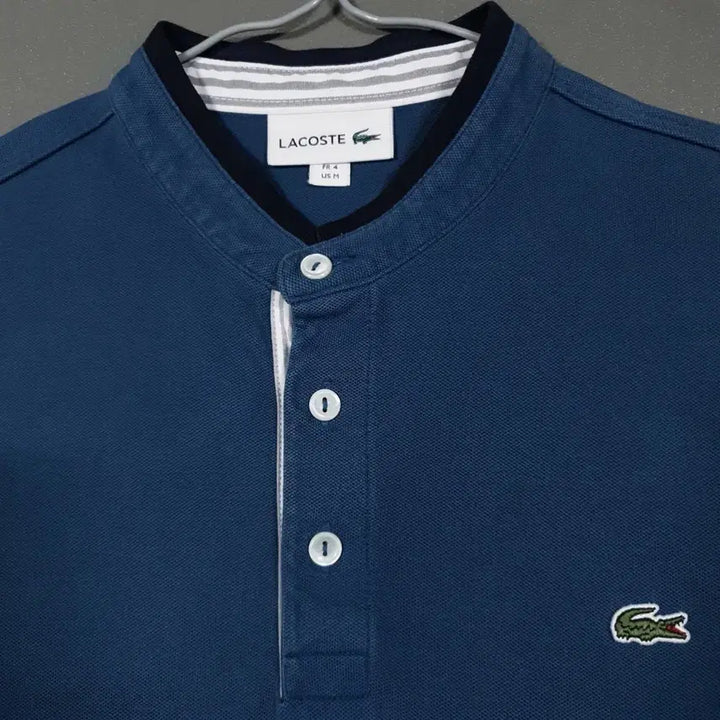 [BUNJANG] Lacoste Woven Henley Neck Polo Shirt / 100) 라코스테 신형 20ss 우븐 헨리넥 반팔 폴로 셔츠 LCST