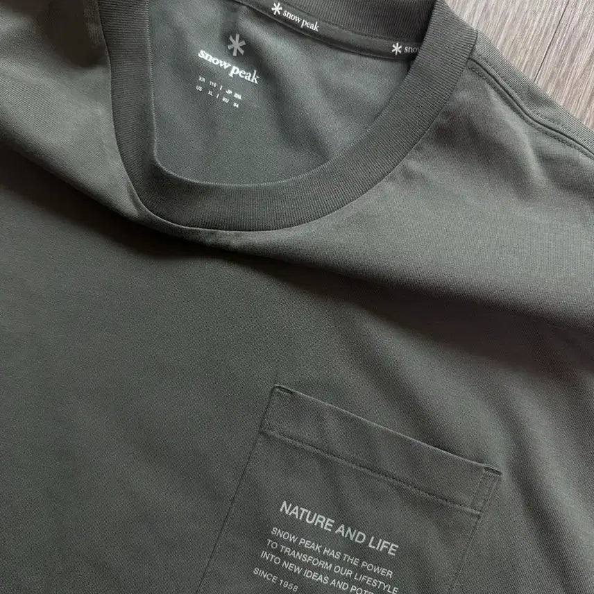 [SOLD OUT] 스노우피크 포켓 반팔티 카키색110