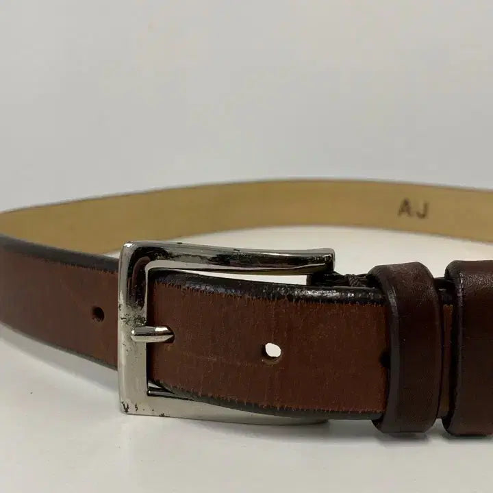 [BUNJANG] AJ Vintage Cow Leather Belt / 빈티지 AJ 카우 레더 벨트