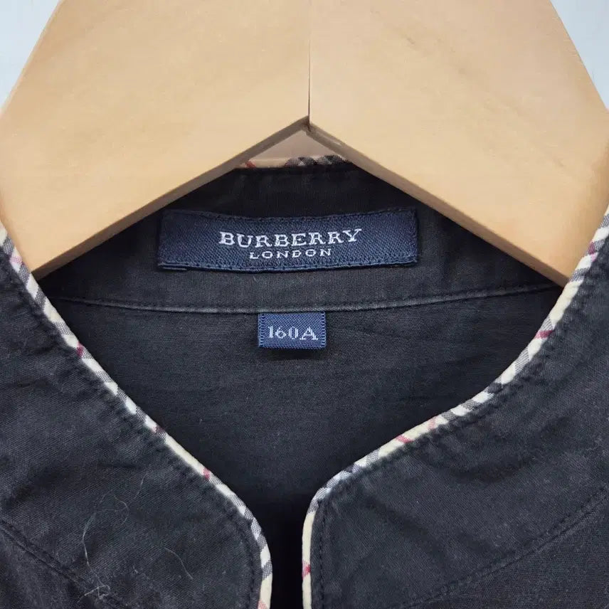 [BUNJANG] Burberry Black China Collar Short Sleeve Shirt (Women&