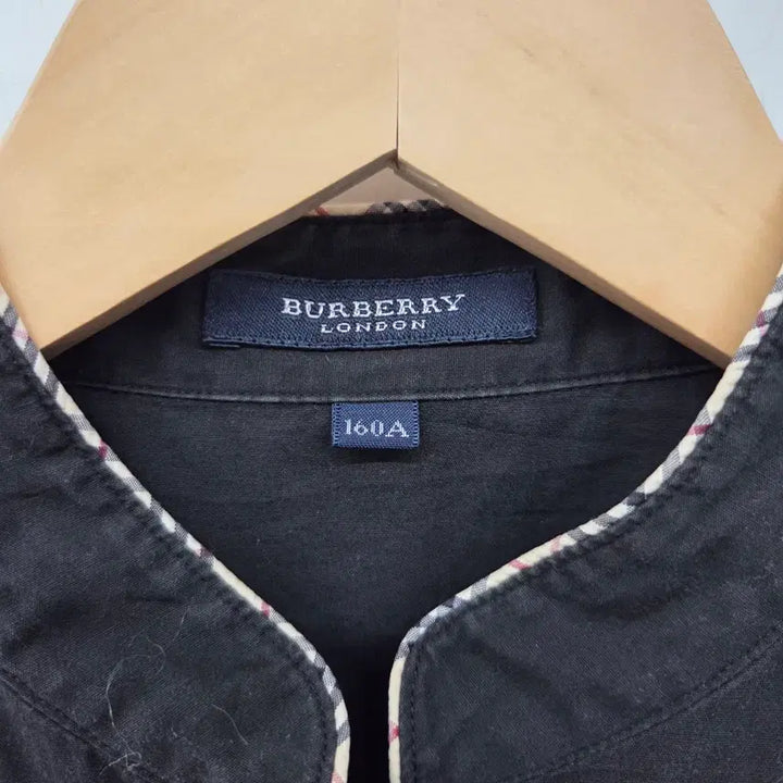[BUNJANG] Burberry Black China Collar Short Sleeve Shirt (Women&