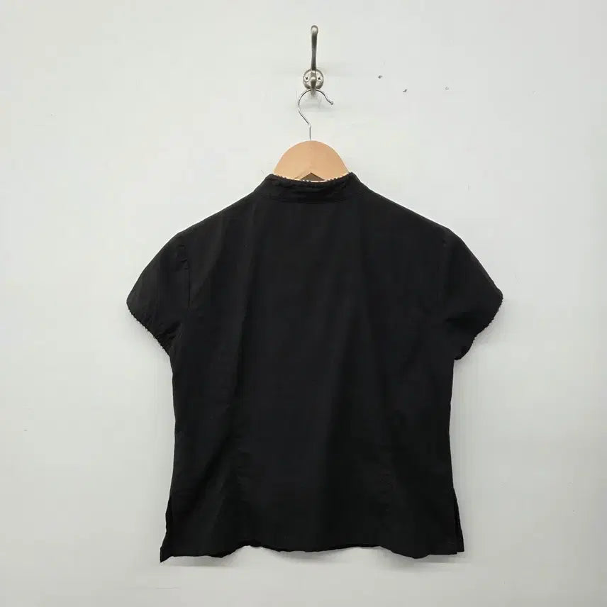 [BUNJANG] Burberry Black China Collar Short Sleeve Shirt (Women&